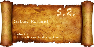 Sikos Roland névjegykártya
